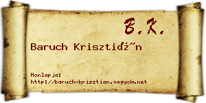 Baruch Krisztián névjegykártya