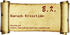 Baruch Krisztián névjegykártya